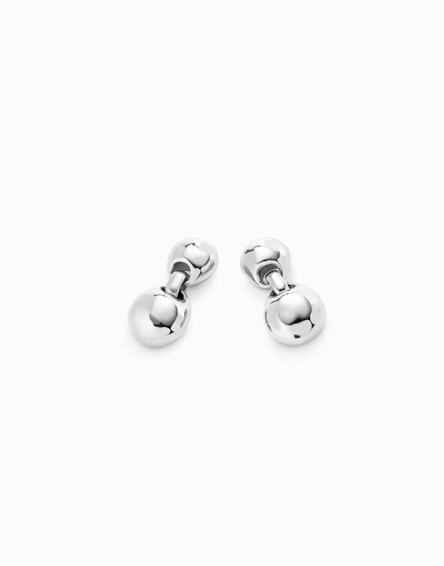 2 bead silver earrings