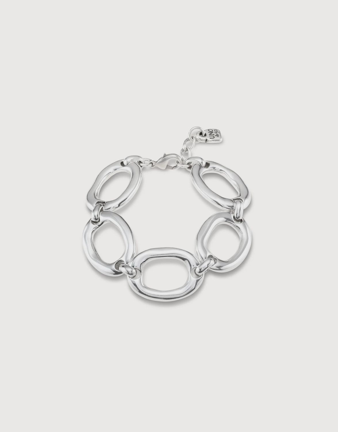 Large link bracelet in silver
