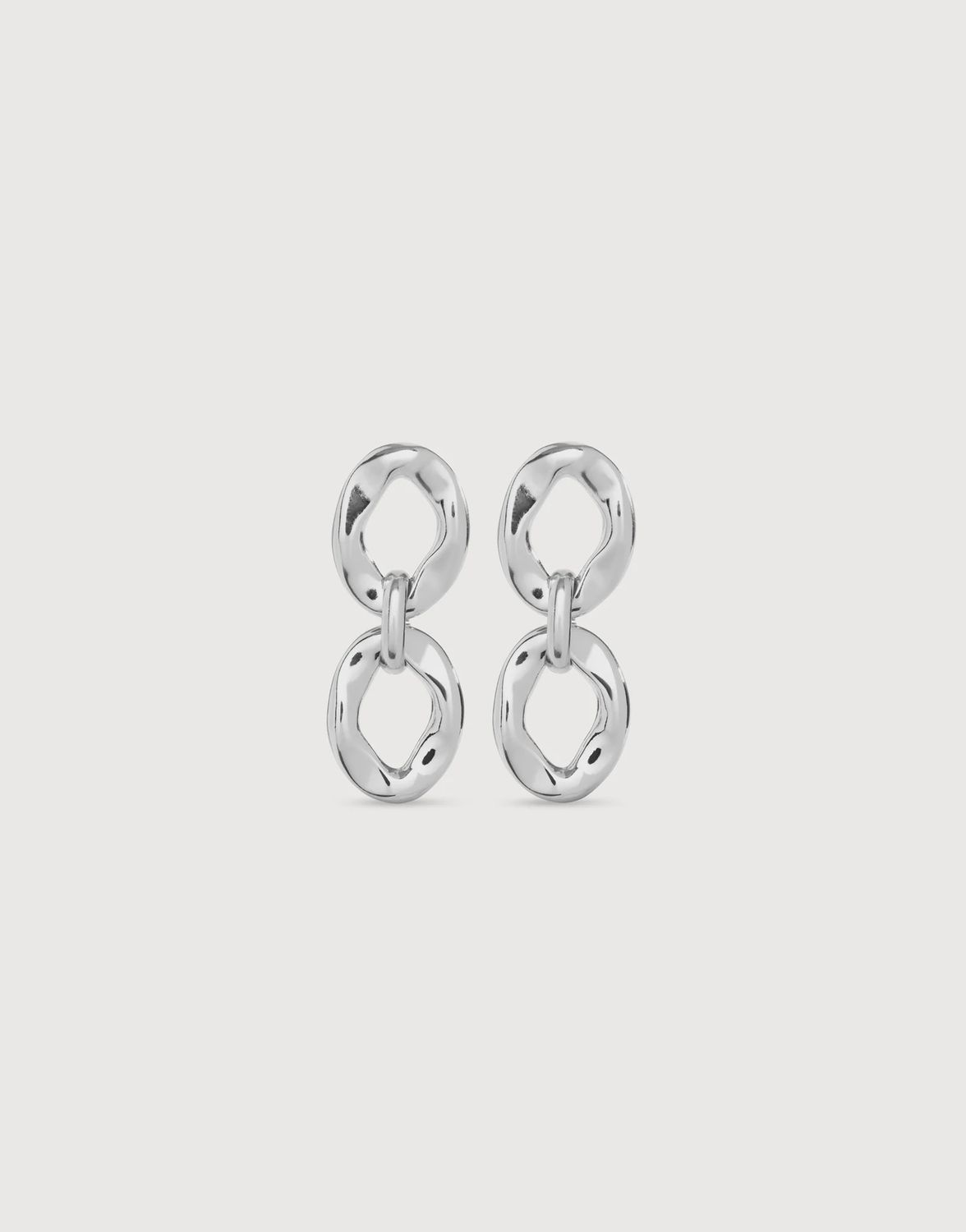 2 ring earrings in silver