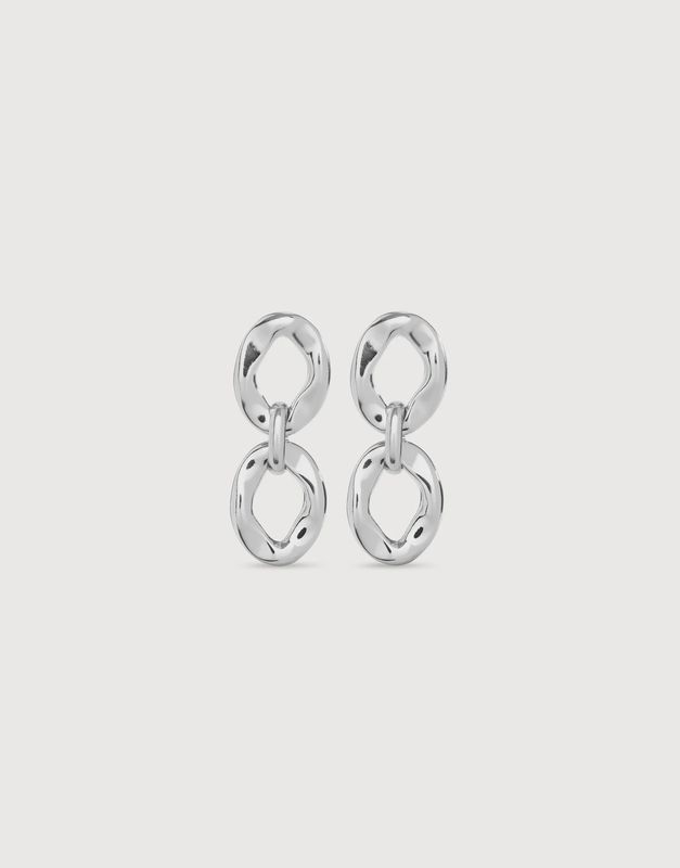 2 ring earrings in silver