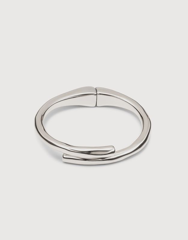 Tubular shaped bangle bracelet in silver