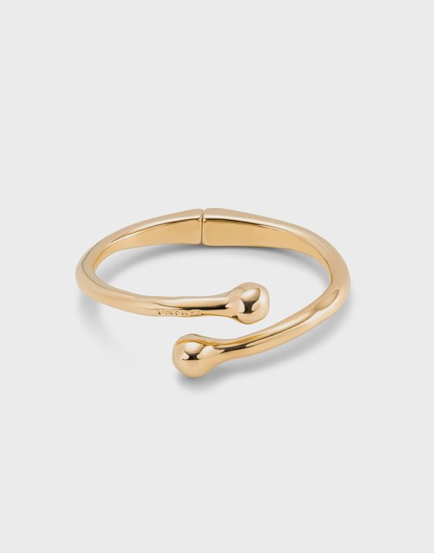 Ball bangle bracelet with gold