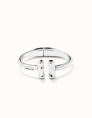 2 tube bangle bracelet in silver