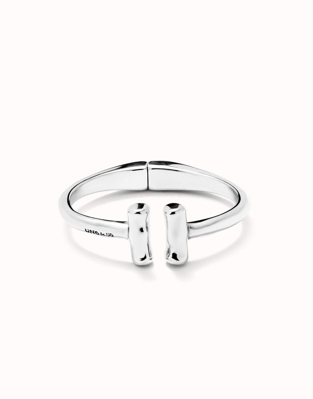 2 tube bangle bracelet in silver