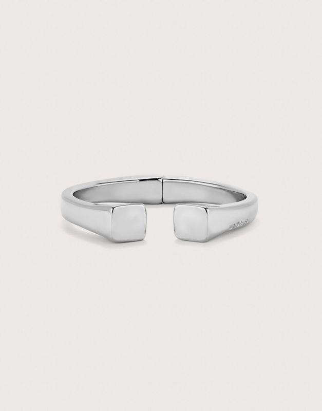Square ended bangle bracelet in silver