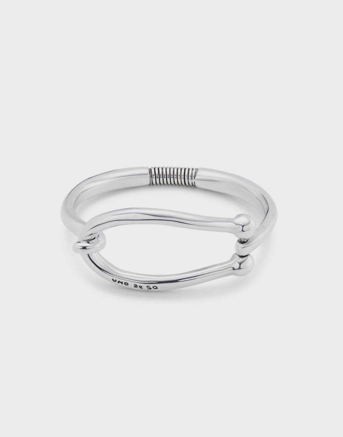 Large link bangle bracelet in silver