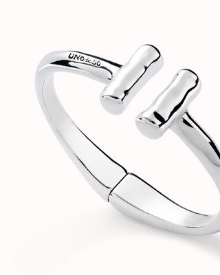 2 tube bangle bracelet in silver