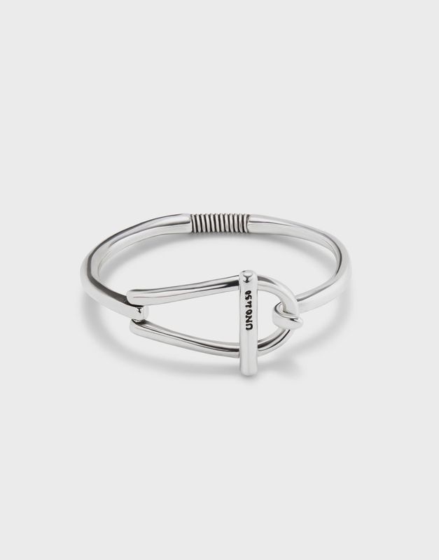 Medium link bracelet bangle in silver