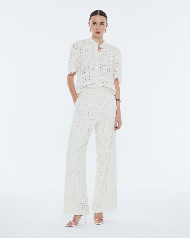 Broderie anglaise blouse in cream
