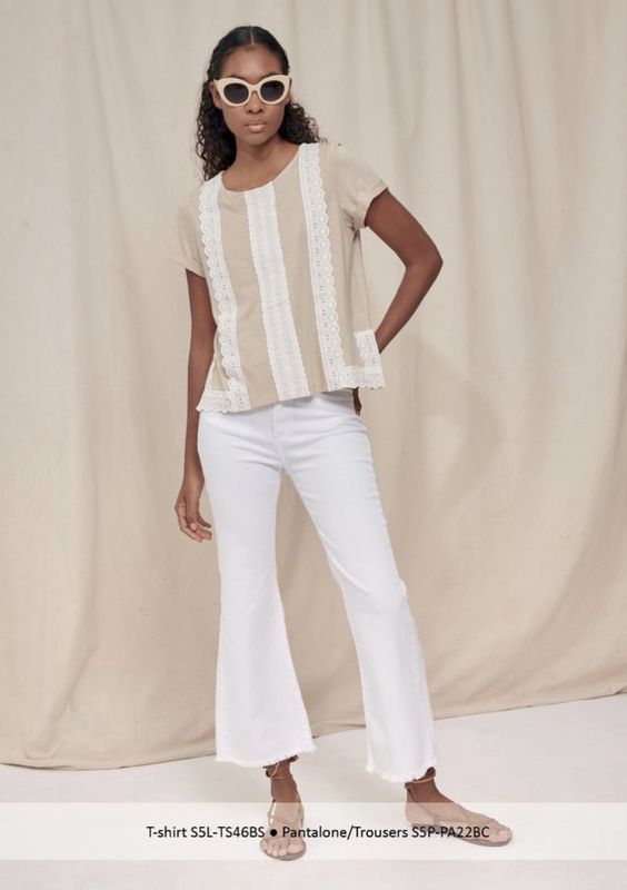 White 7/8 denim trousers