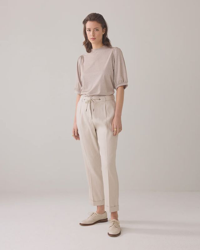 Soft beige  trousers with turn ups