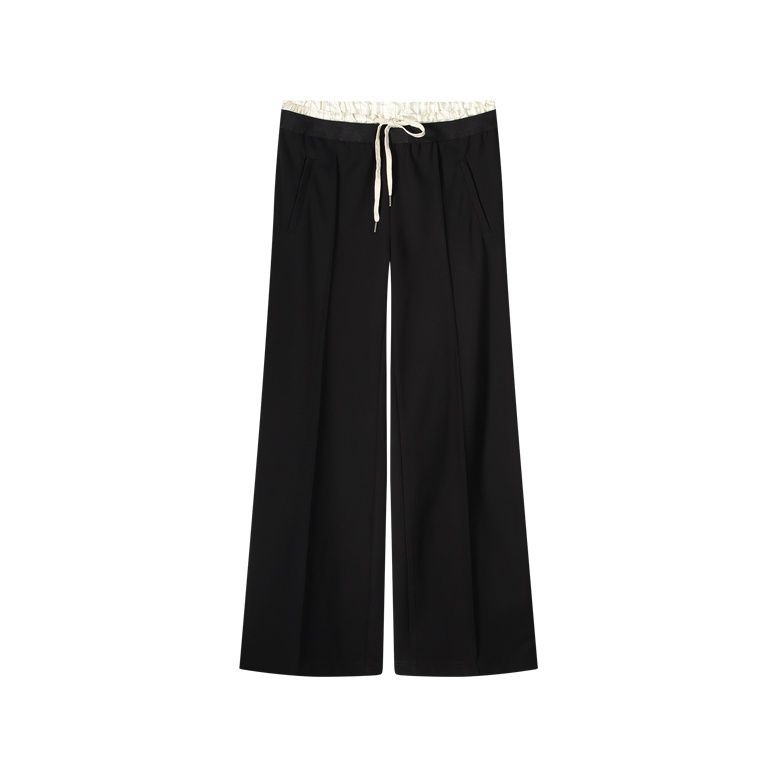 Black wide leg trousers