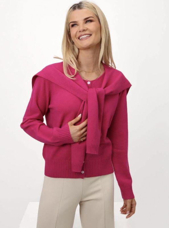 Fern cardigan cerise pink