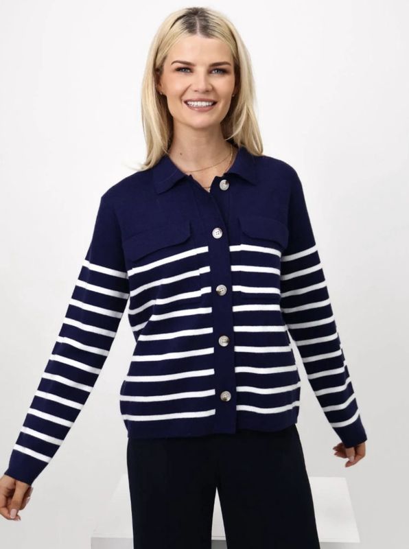 Dani cardigan navy/ white