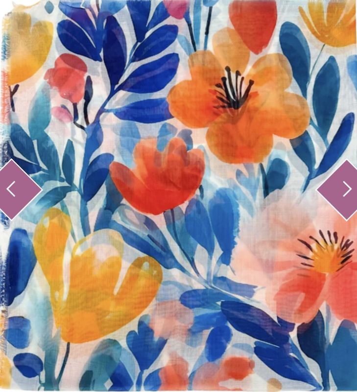 Watercolour floral print square scarf