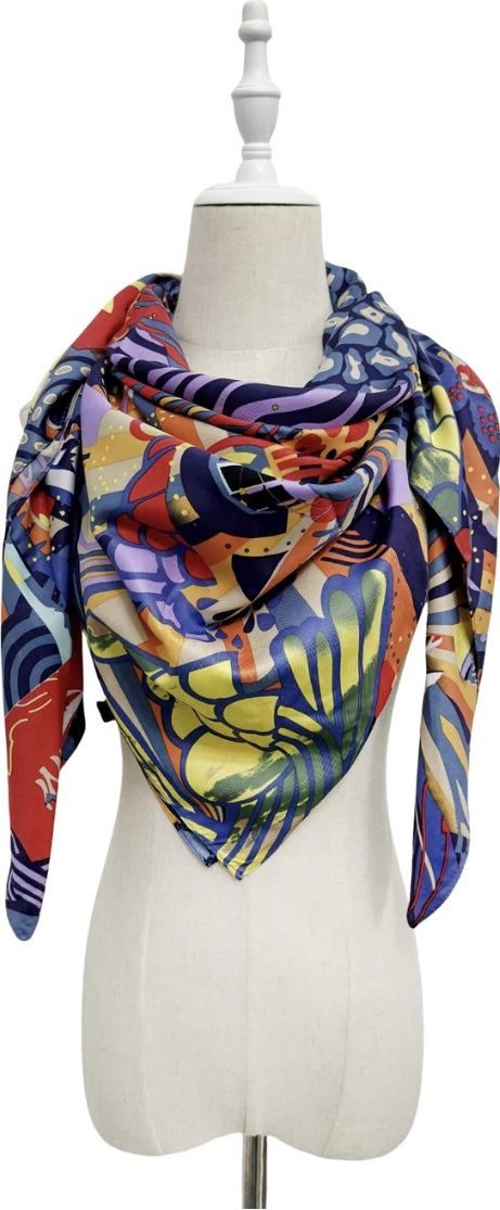 Abstract zoo animal square scarf