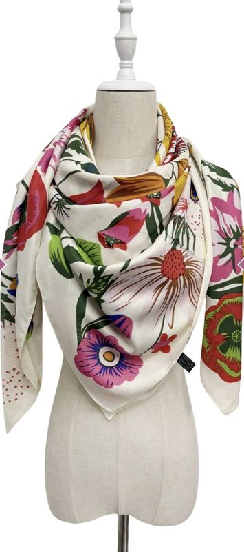 Vibrant wildflower square scarf