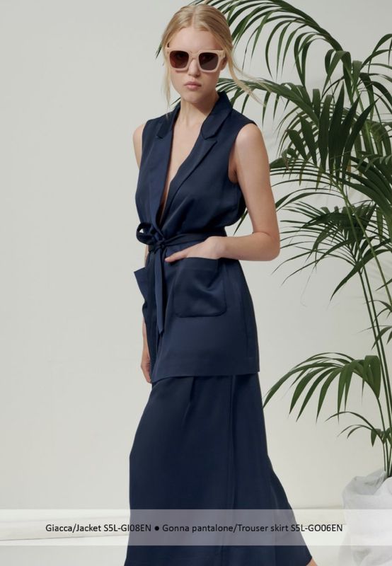 Navy wide leg culottes