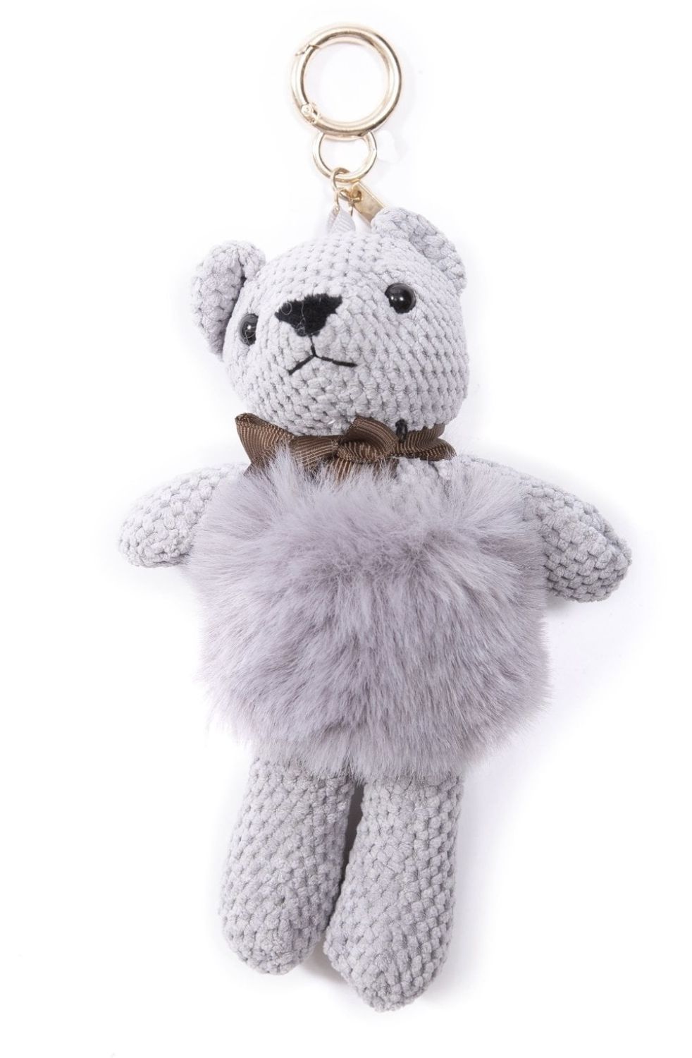 Light grey Teddy Keyring/ bag charm