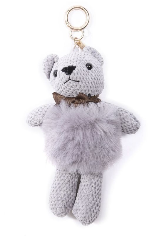 Light grey Teddy Keyring/ bag charm