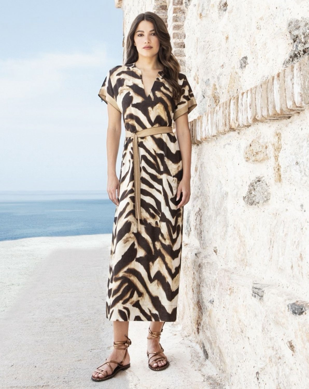 Animal print midi dress