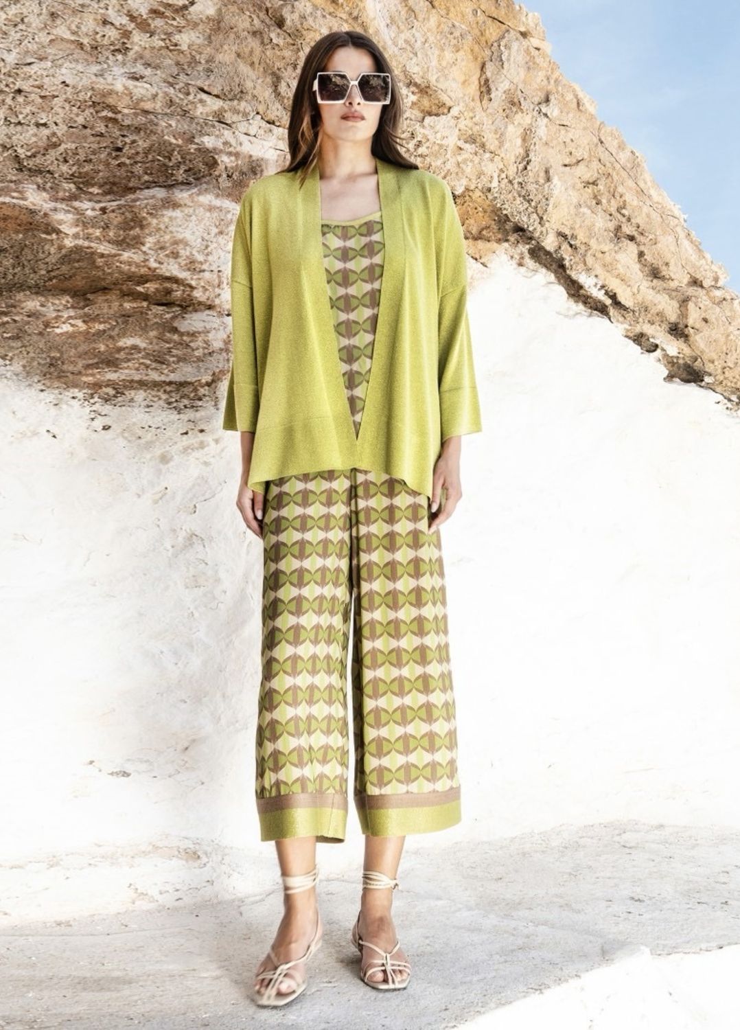Lime green Lurex cardigan