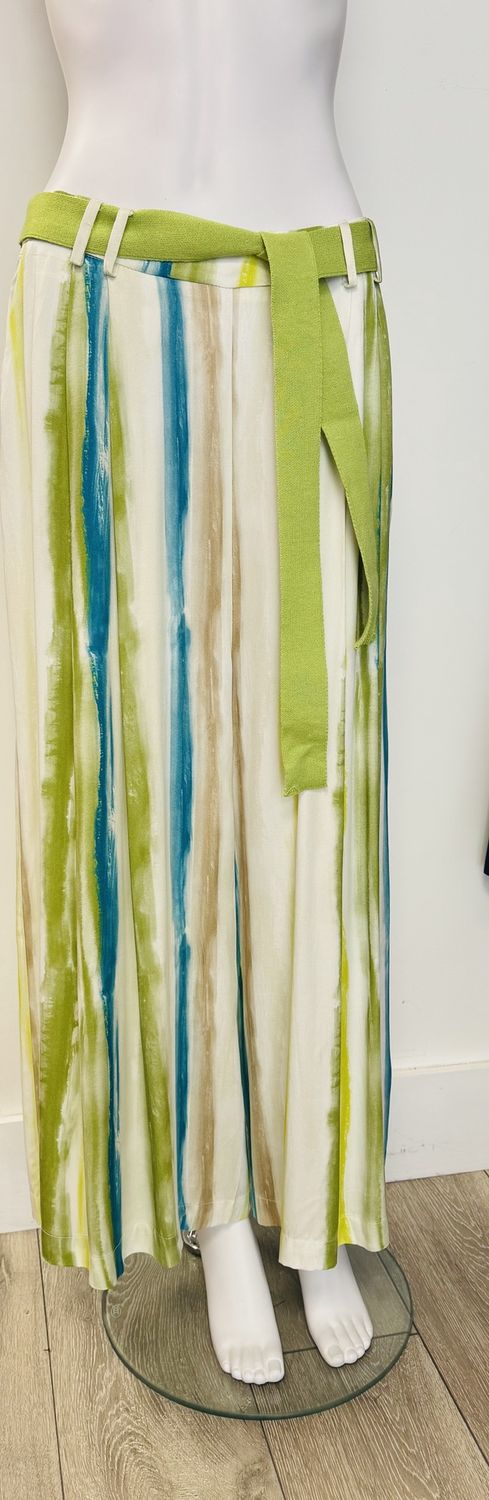 Turquoise and lime green culottes