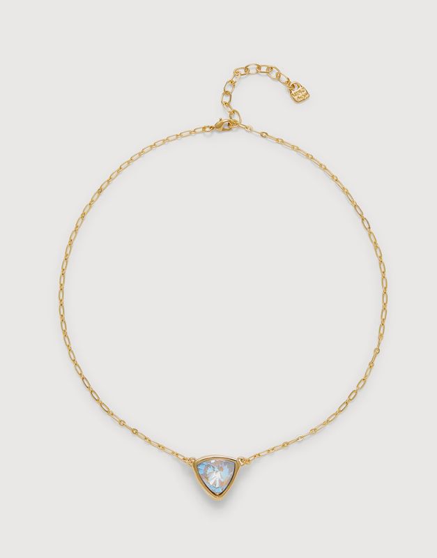 18k gold-plated link pendant with multicolor crystal