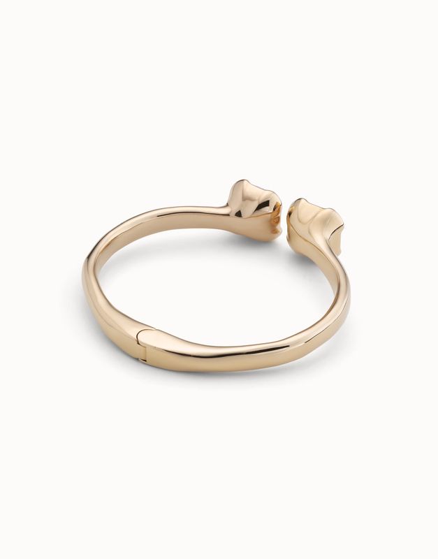 18k gold bangle bracelet with pink crystals