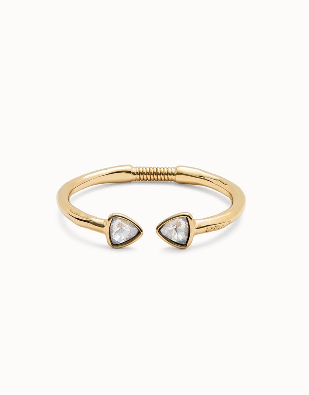 18k gold cuff bracelet with multi colour crystals