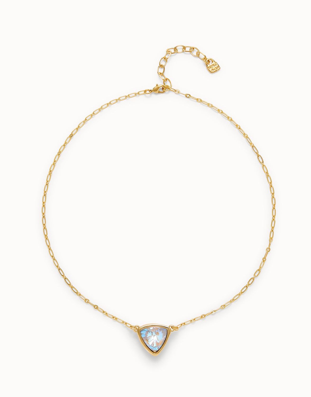 18k gold chain necklace with multicolour crystal