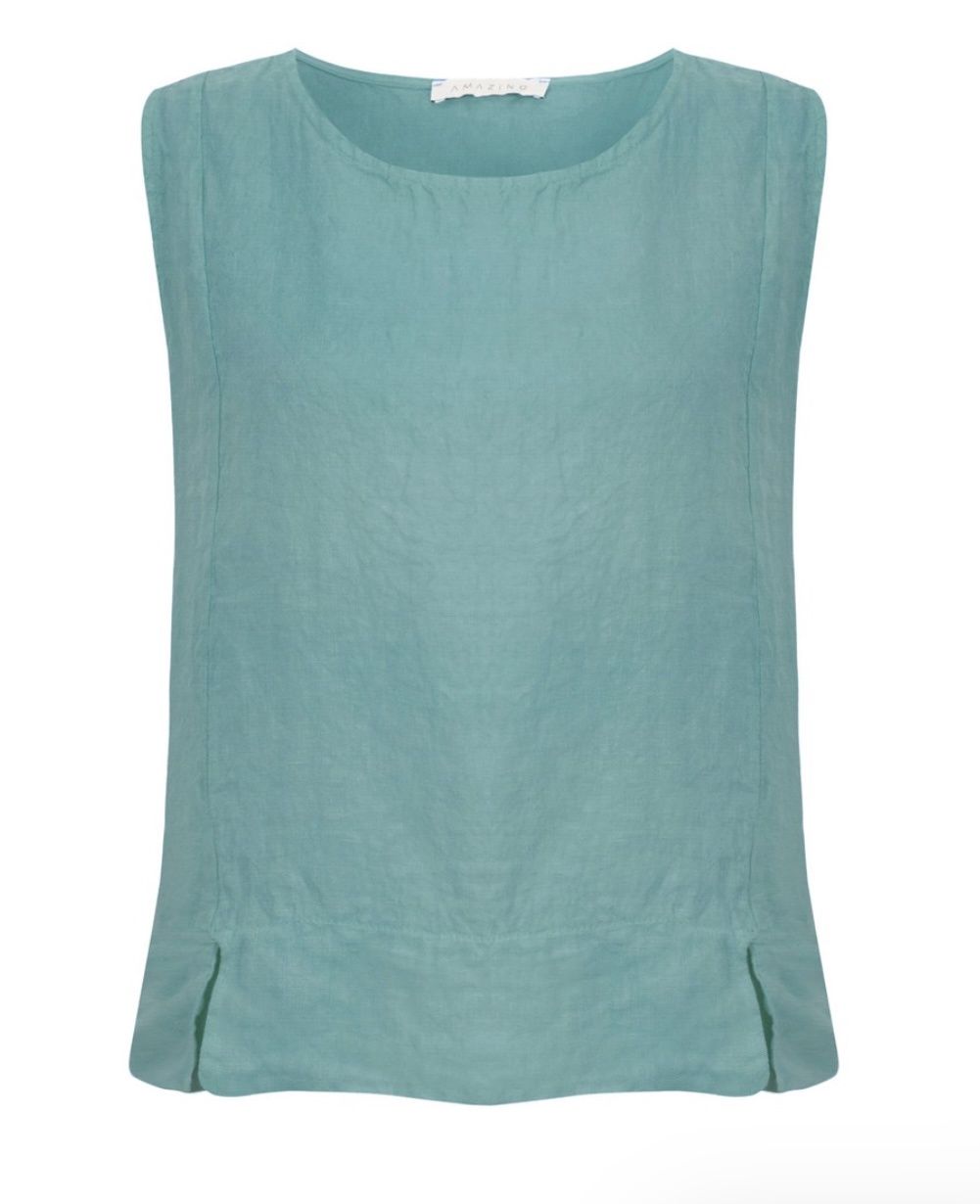 Lucie Agata linen vest top blue