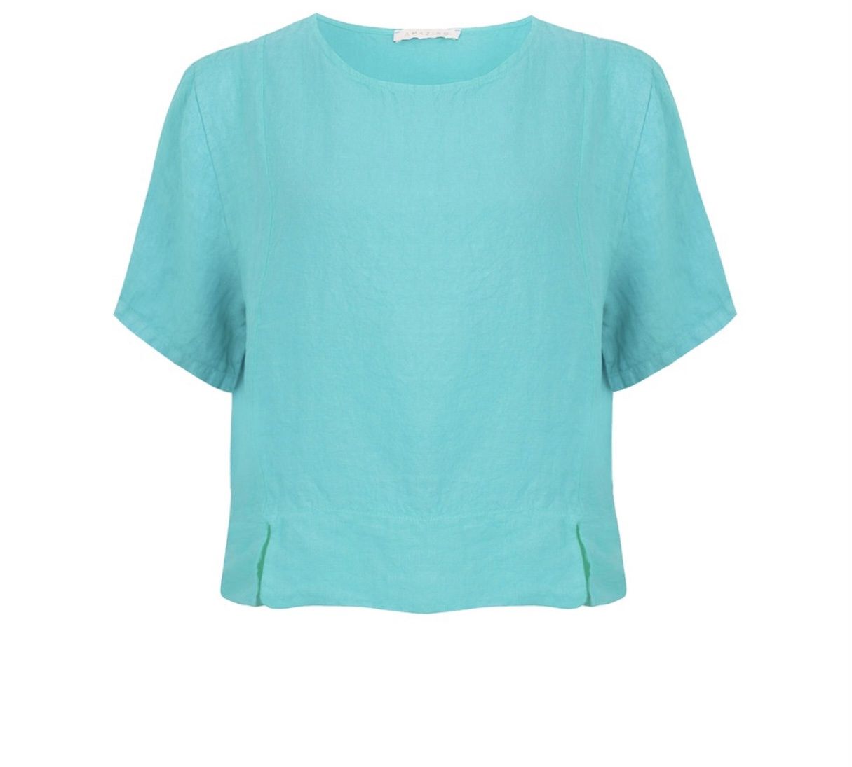 Lucie turquoise linen top