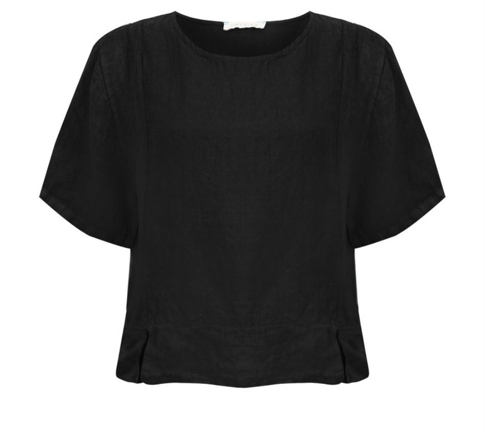 Lucie black linen top