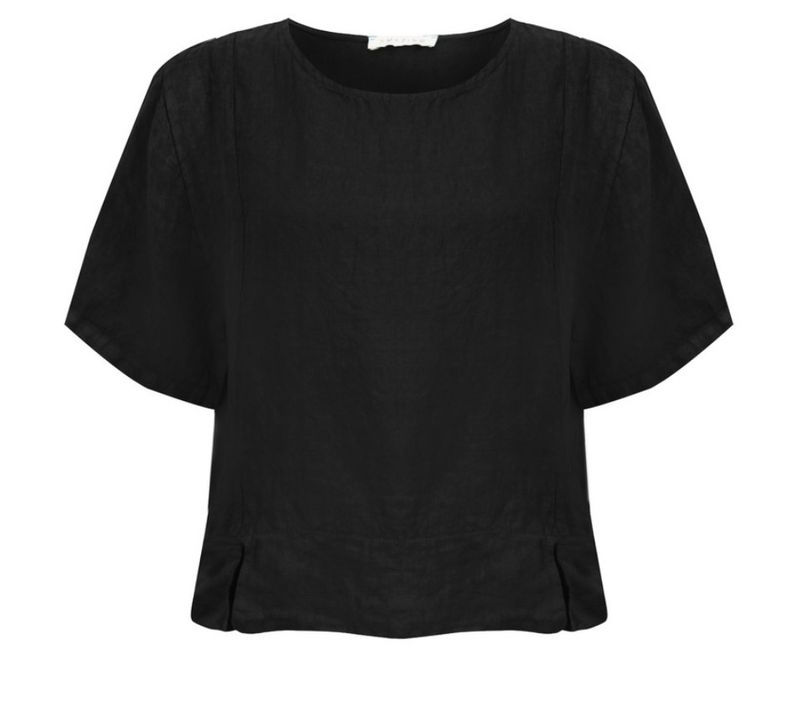 Lucie black linen top
