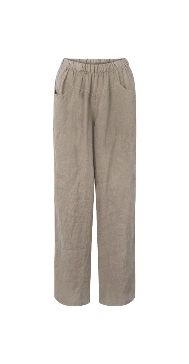 Orla fango linen trousers long grey