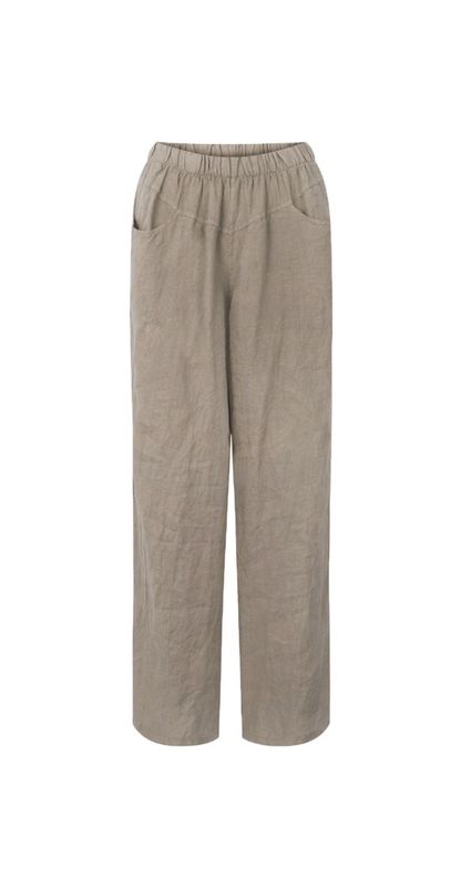 Orla fango linen trousers long grey