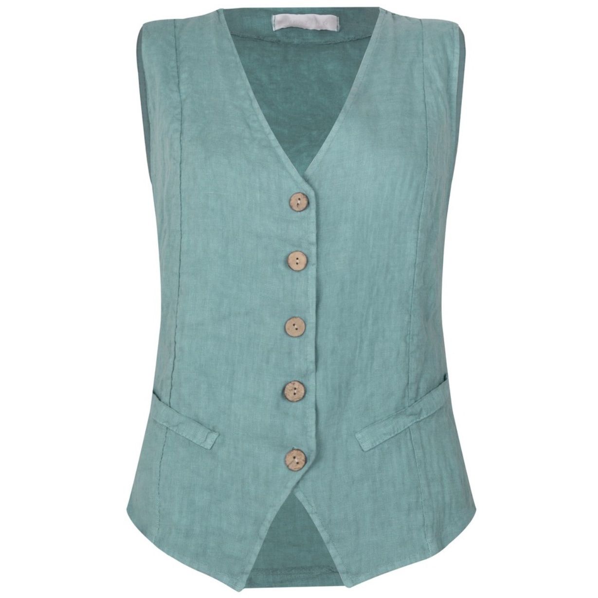 Kitty agata linen waistcoat blue