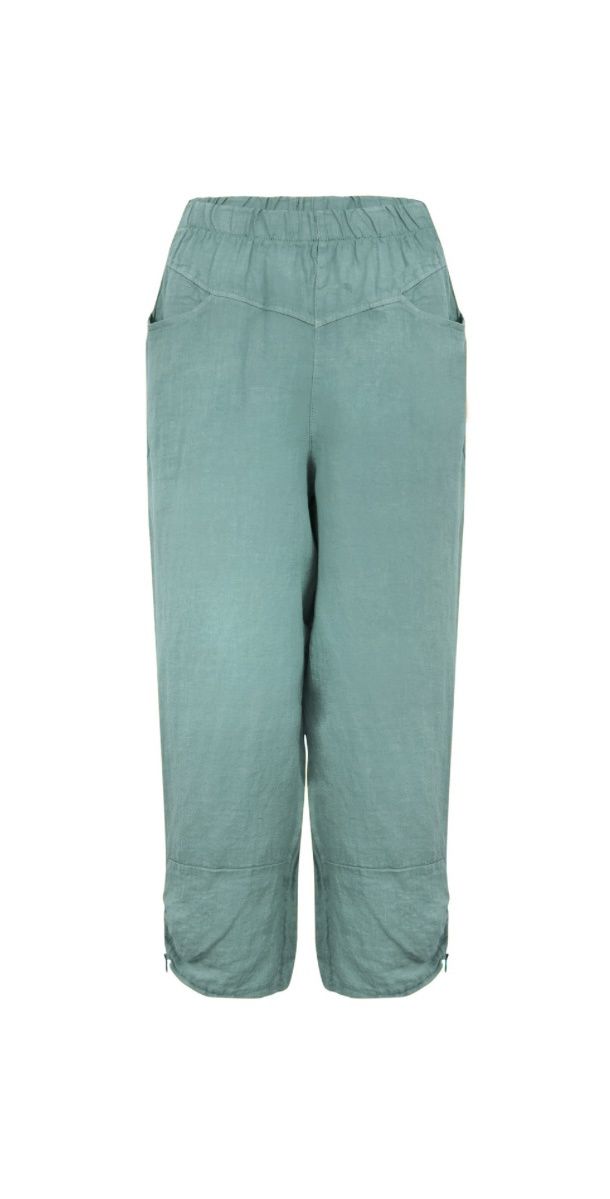Orla agata cropped linen trousers blue