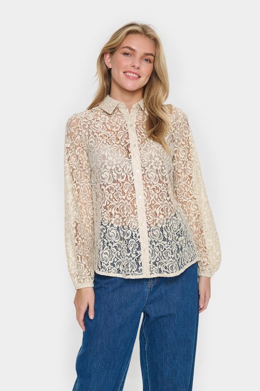Cream lace Jewel shirt