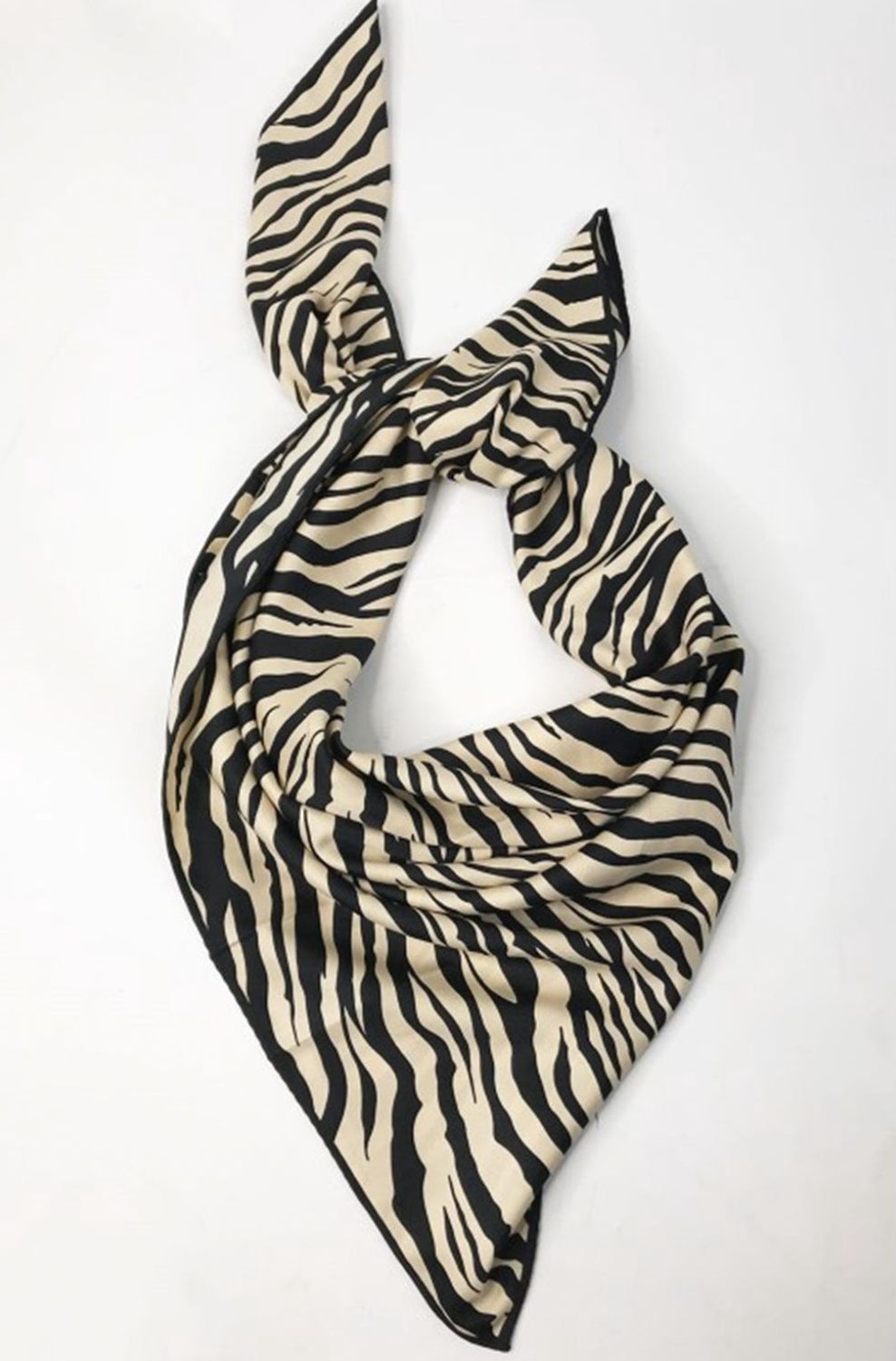 Zebra print black and cream scarf