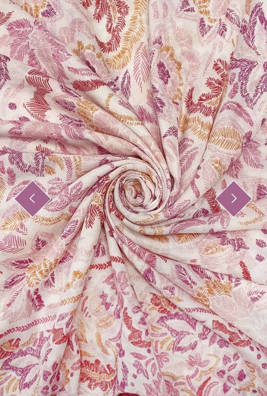 Pink floral print Paisley scarf