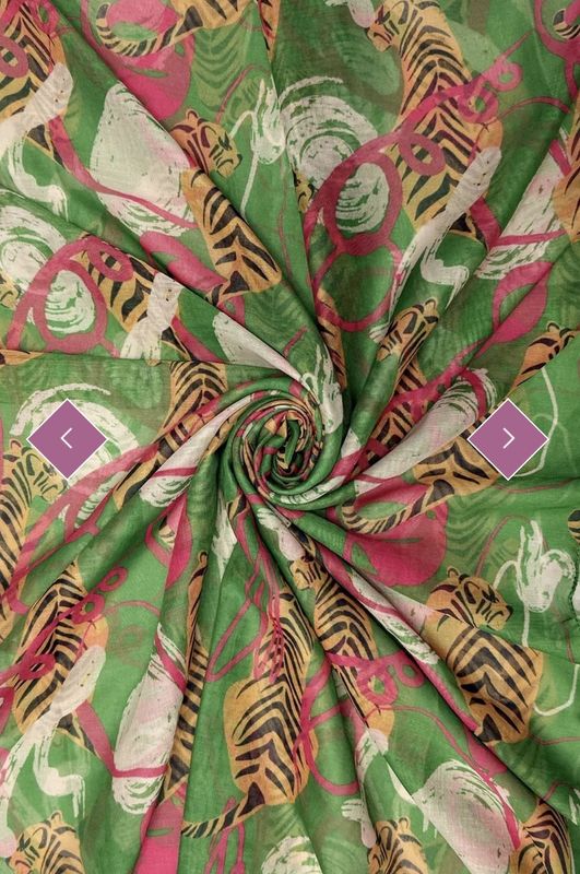 Green tiger print scarf