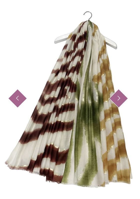 Maroon and gold foiled zebra print scarf