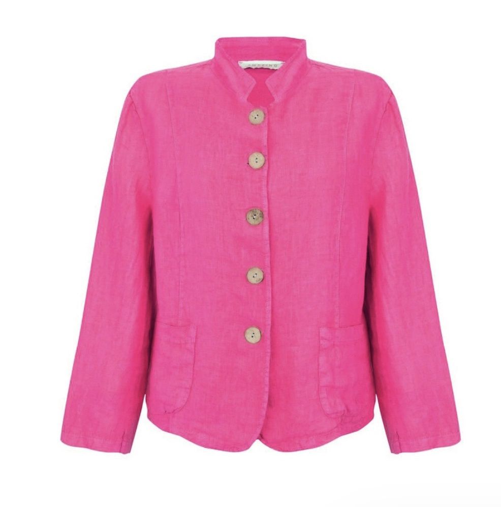 Katia linen jacket Fuschia pink