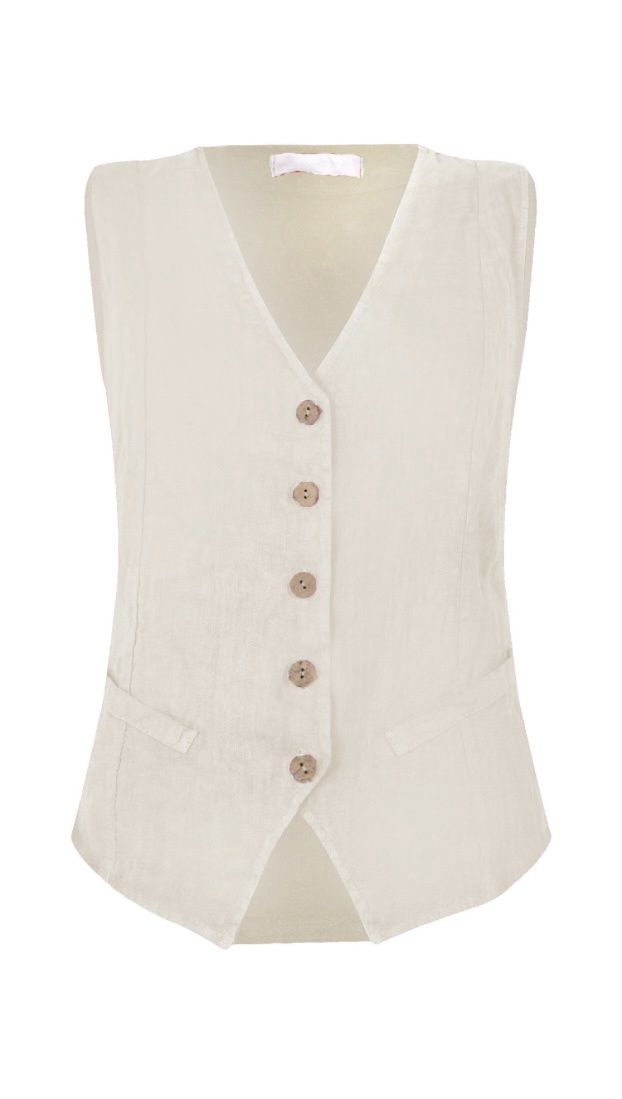 Kitty linen waistcoat natural beige