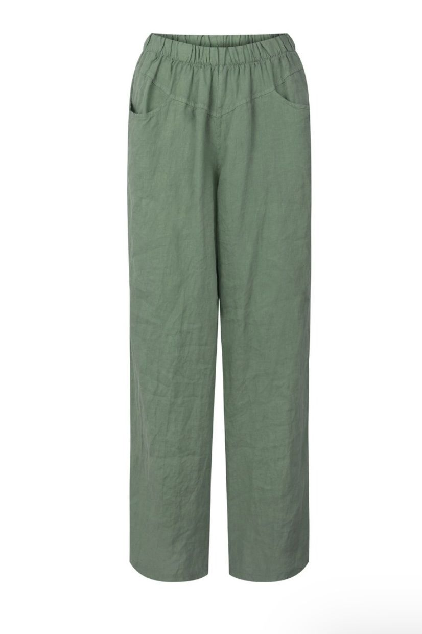 Orla long linen trousers khaki
