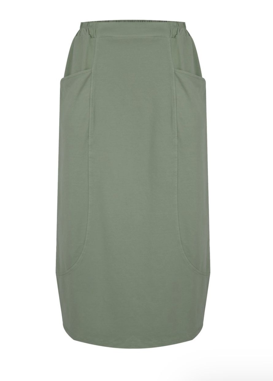 Gina jersey bubble skirt khaki green