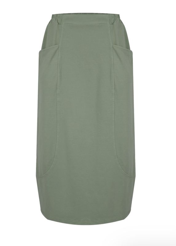 Gina jersey bubble skirt khaki green