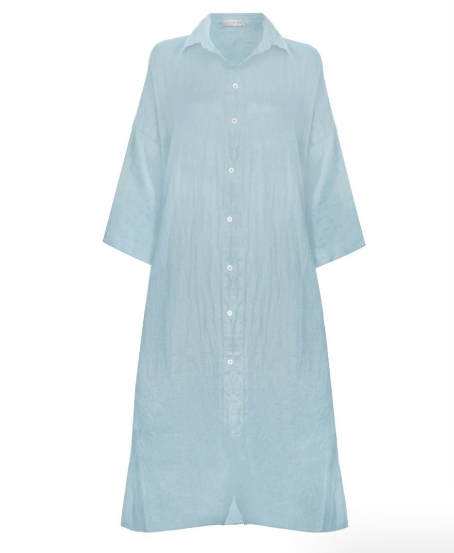 Finty linen shirt dress ice blue